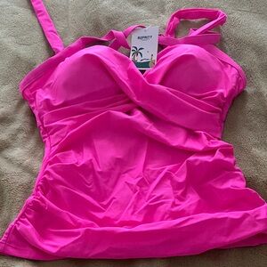 B2prity Women's Pink Tankini Top Swimwear